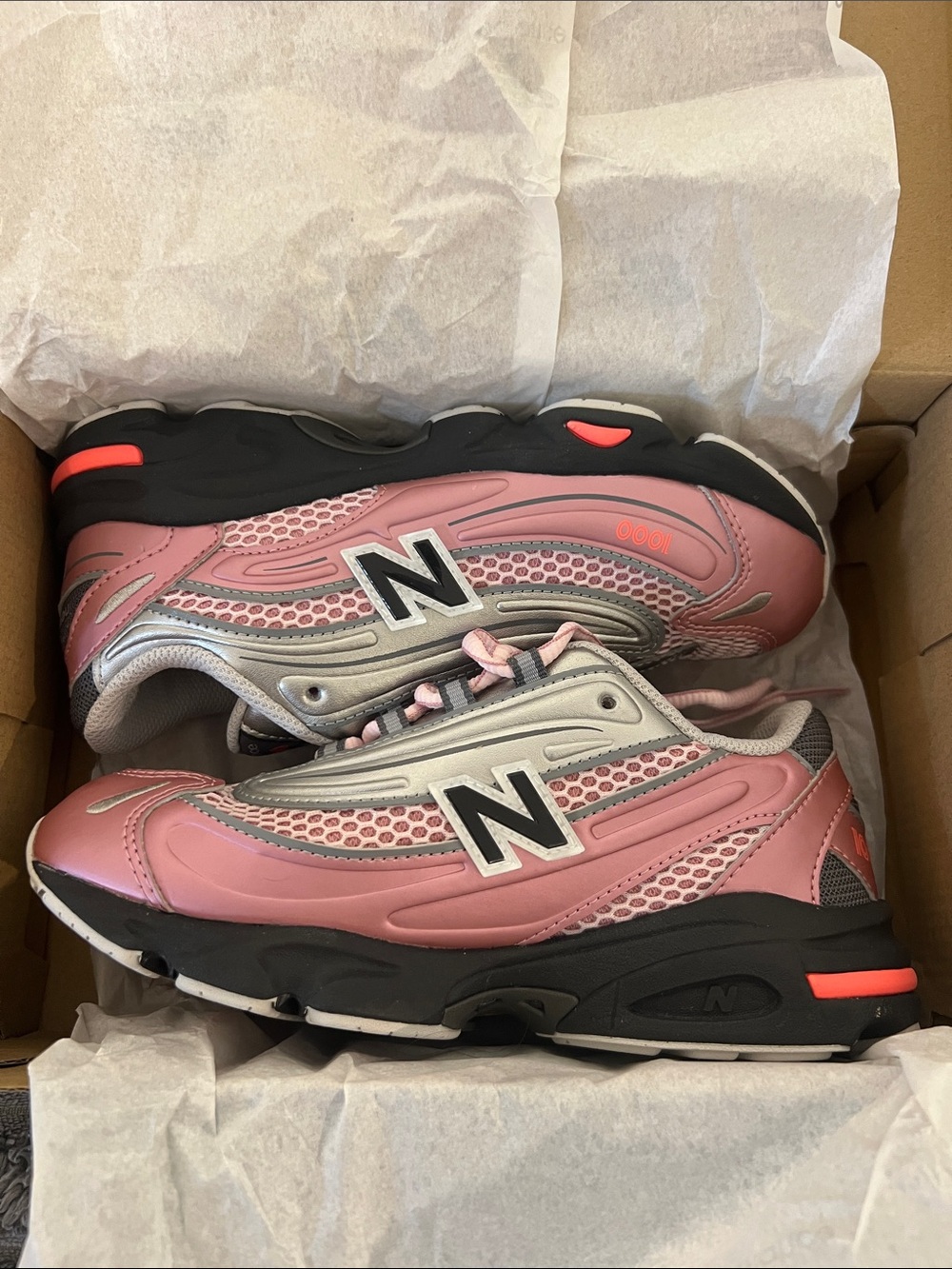 New Balance Pink and Silver Kids' Sneakers